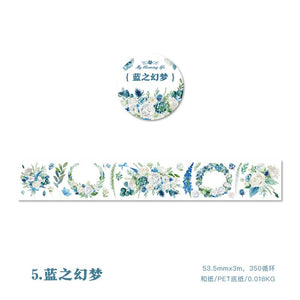 Vintage Flower Sea Decorative Masking Washi Tape