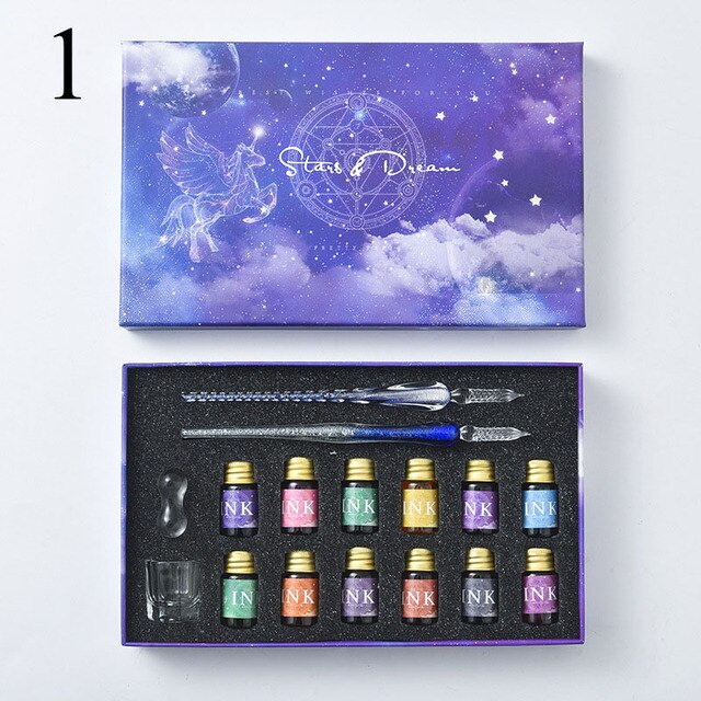 Luxury Star & Dream Series Crystal Calligraphy Sets (16pcs)
