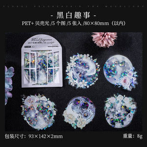 Floral Fragrance Moon Series Decorative Stickers - Limited Edition