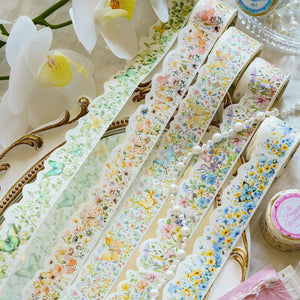 Vintage Style Watercolor Flowers Butterfly Masking Tapes