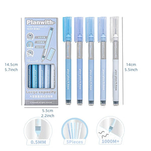 "Planwith" Series Gel Pen Sets - (5pcs)