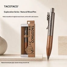 Load image into Gallery viewer, TACOTACO MiniClick Pocket Gel Pen – Wooden Grip Edition
