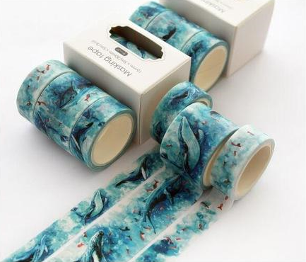 Blue Whale Washi Tape Set - Original Kawaii Pen