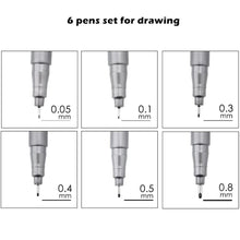 Load image into Gallery viewer, STA Pigment Fineliner Marker Set (6 pcs)
