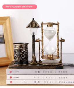 Vintage Style Hourglass Lamp & Pen Holder