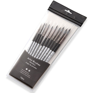 Watercolor Nylon Hair Round Brush Pen Sets (10 pcs)