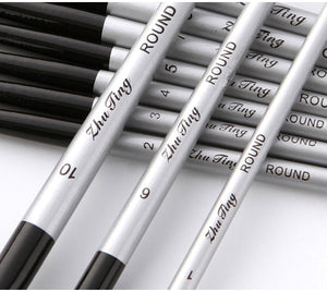Watercolor Nylon Hair Round Brush Pen Sets (10 pcs)