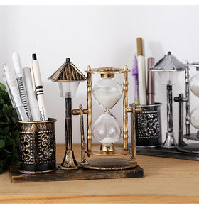 Vintage Style Hourglass Lamp & Pen Holder