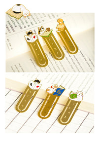 Pottering Cat Gold Pelated Bookmarks (12 Designs)
