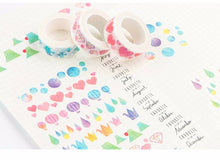 Load image into Gallery viewer, Watercolor Colorful Washi Tapes (8 Designs)
