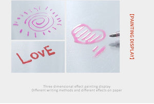 3D Bright Color Marker Pen Sets (6 pieces a set)