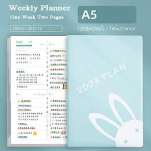 Playful Bunny 2023 (A5) Leather Planners (4 Colors)