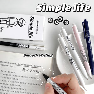 Simple Life Cartoon Gel Pen Set ( 6pcs)