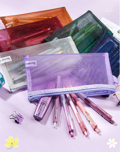 Starry Sky Series Writing Supplies + Mesh Pencil Case (12 Colors)