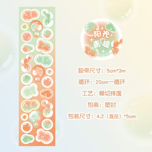 Bubble Tea Colorful Wide Washi Tapes (8 Colors)