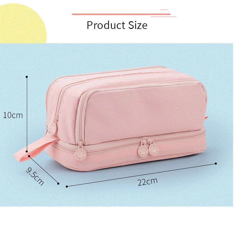 Angoo, Office, Angoo Large Capacity Pink Pencil Case Stationery Bag