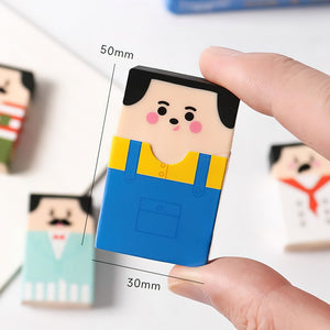 Kawaii Bald Man Cartoon Rubber Eraser