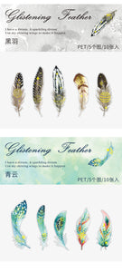 Glistening Feather Large Stickers - Limited Edition