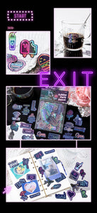 Neon Light Travel Diary Stickers (4 Designs)