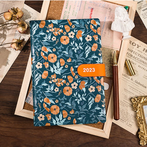 Japanese Floral Season 2023 Leather Planners (4 Colors)