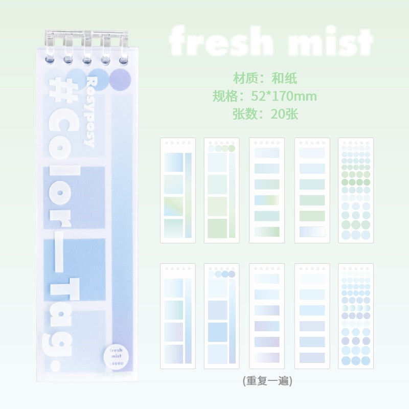 #Color-Tag Sticky Index & Memo Pad Sets ( 4 designs) – Original Kawaii Pen
