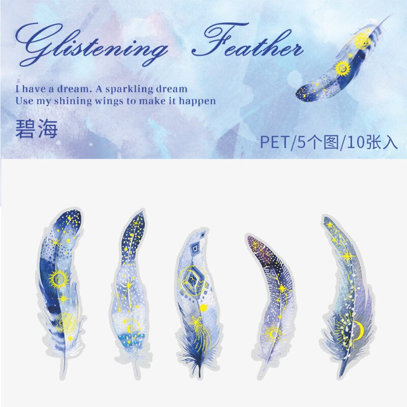 Glistening Feather Large Stickers - Limited Edition – Original Kawaii Pen