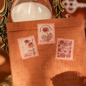 The Falling Rose Stamp Sticker Washi Tapes (4 Design)
