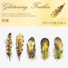 Load image into Gallery viewer, Glistening Feather Large Stickers - Limited Edition
