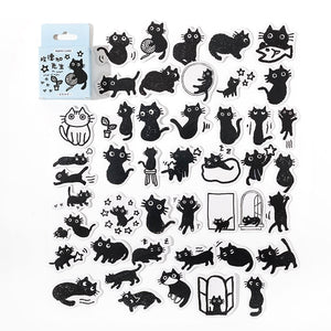 Naughty Black Kitten Stickers