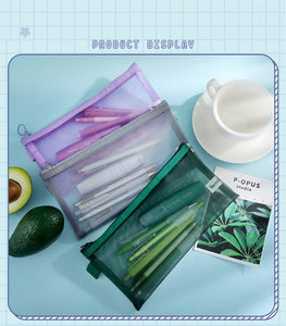 Starry Sky Series Writing Supplies + Mesh Pencil Case (12 Colors)