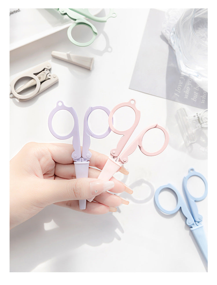 Cute Foldable Scissors Mini Morandi Paper Cutter Knife Portable Envelopes  Opener DIY Handmade Art Tools School