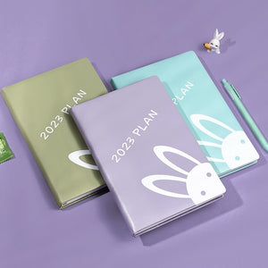 Playful Bunny 2023 (A5) Leather Planners (4 Colors)