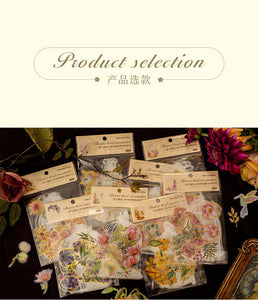Vintage Style Flower & Bird Encounter Decorative Stickers