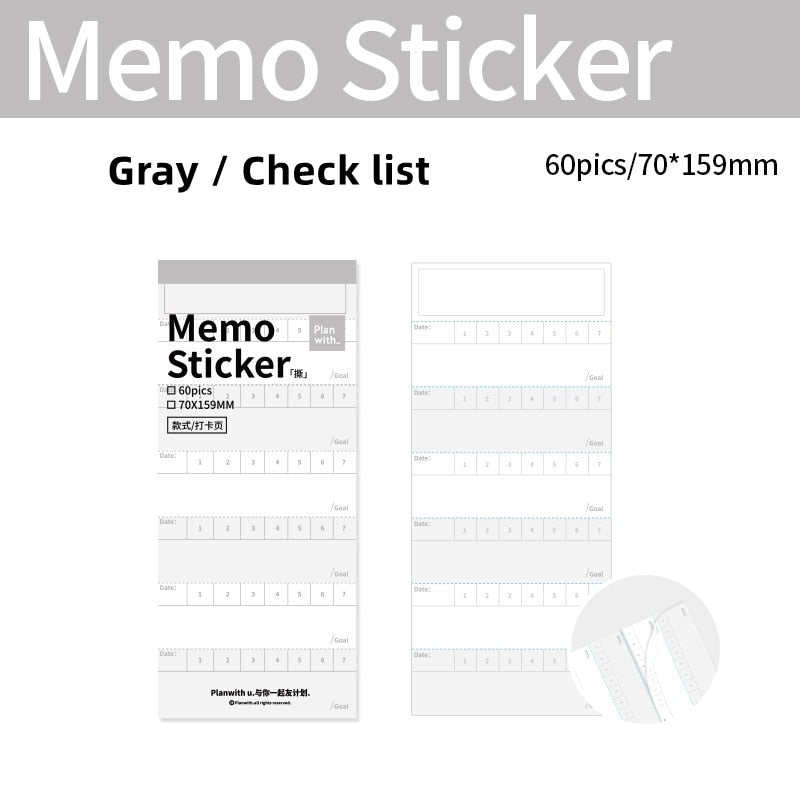 Plan with Memo Sticker Series Memo Pads – Original Kawaii Pen