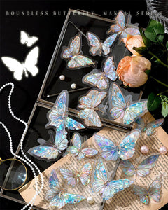 Ice Crystal Butterfly Laser Stickers