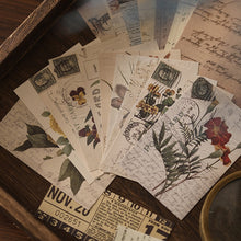 Load image into Gallery viewer, Vintage Style Ancient Notes &amp; Plant Crafting Paper Material
