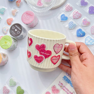 Colorful Beating Hearts Sticker Rolls
