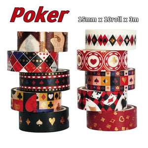 Kawaii Poker Series Washi Tape Set -Limited Edition