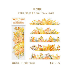 Vintage Style Autumn Leaves Large Stickers