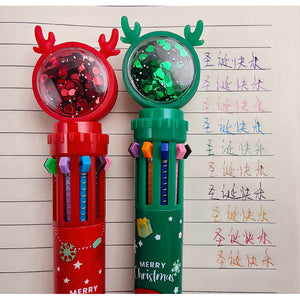Christmas Theme - 10 in 1 Multi-Color Pen (4 Designs)