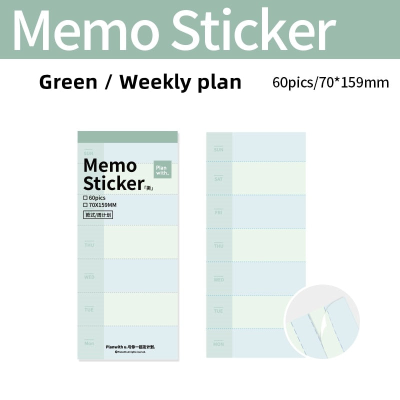 Memo Subject Sticker Plan with Memo Sticker Series Memo Pads – Original Kawaii Pen