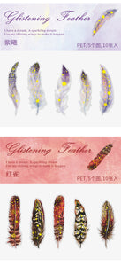 Glistening Feather Large Stickers - Limited Edition