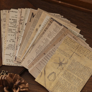 Vintage Style Ancient Notes & Plant Crafting Paper Material