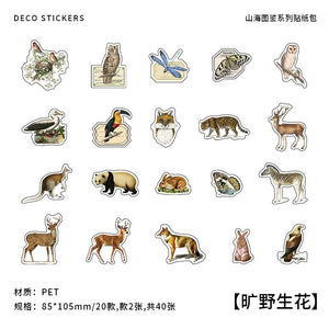 Vintage Style Nature & Animal Stickers (6 Designs)