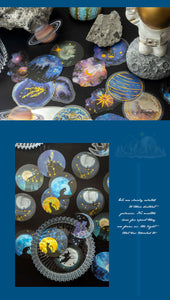 Moon & Universe Series Gold Foiled Stickers (6 Designs)