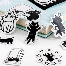 Load image into Gallery viewer, Naughty Black Kitten Stickers
