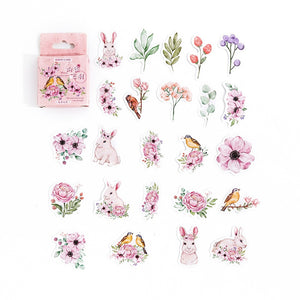 Kawaii Floral & Animal Stickers