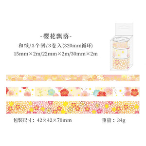 Japanese Gold Foiled Floral Season Washi Tape Sets