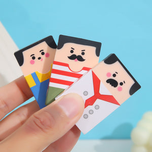 Kawaii Bald Man Cartoon Rubber Eraser