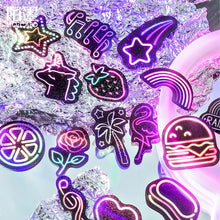 Load image into Gallery viewer, Neon Light Travel Diary Stickers (4 Designs)
